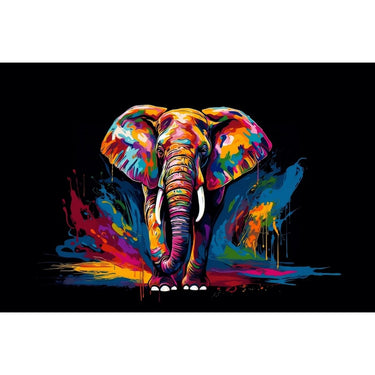 Multicolor Elephant Canvas